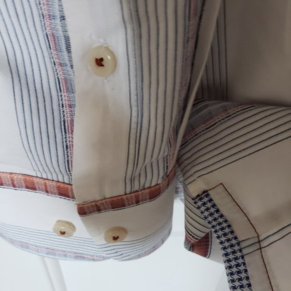 Tommy Bahama Long Sleeve Cotton Silk Dress Shirt XL - Picture 4 of 6